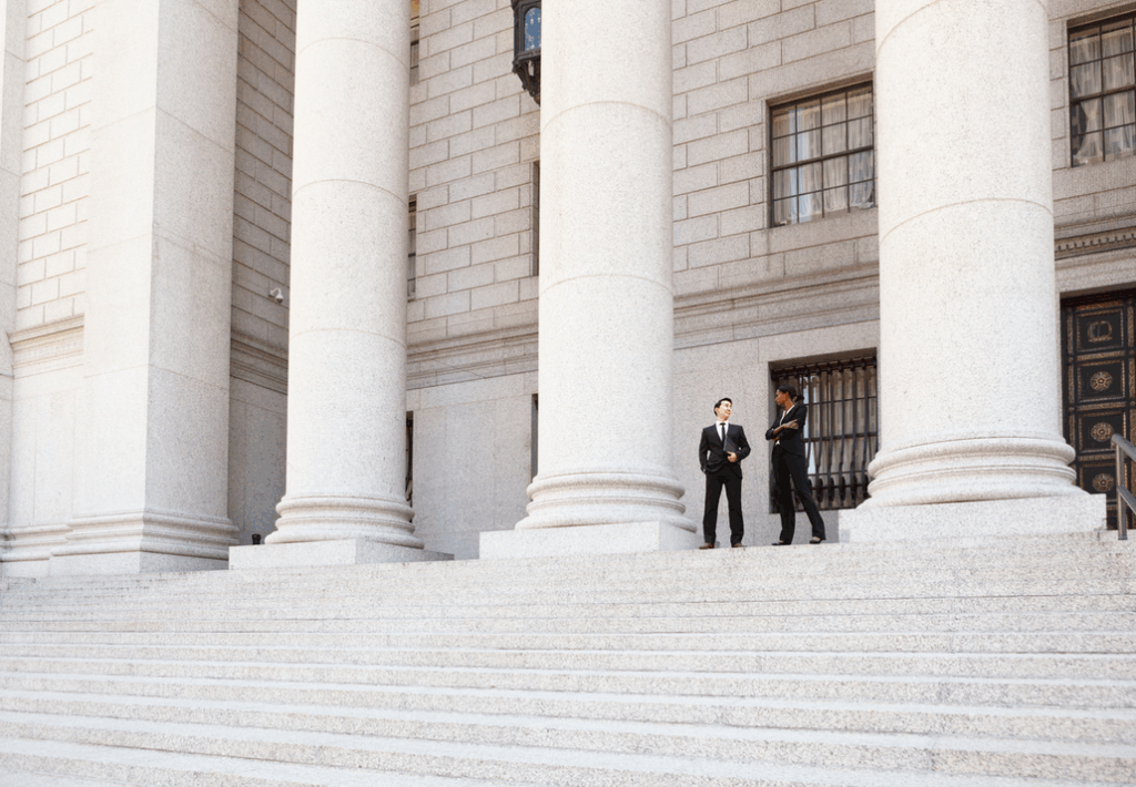 Courthouse pillars and stairs